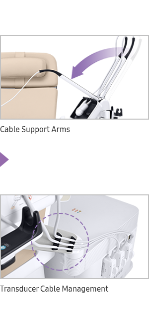 Cable Support Arms, Transducer Cable Management