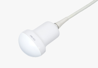 Samsung CV1-8A volume ultrasound transducer with S-Vue Transducer™ technology, designed for abdomen, gynecology, obstetrics, and urology imaging