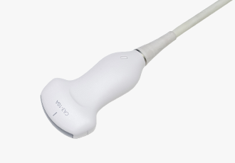Samsung CA3-10A curved ultrasound transducer with S-Vue Transducer™ technology, designed for abdomen, gynecology, musculoskeletal, obstetrics, pediatric, thoracic, urology, and vascular imaging