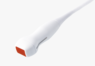 PA3-8 phased array ultrasound transducer with red-tipped head designed for abdominal, cardiac, pediatric, and vascular imaging