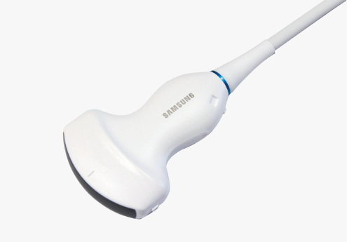 Samsung CA1-7Sn curved ultrasound transducer with S-Vue Transducer™ technology and integrated sensor, designed for abdomen, gynecology, musculoskeletal, obstetrics, pediatric, thoracic, urology, and vascular imaging