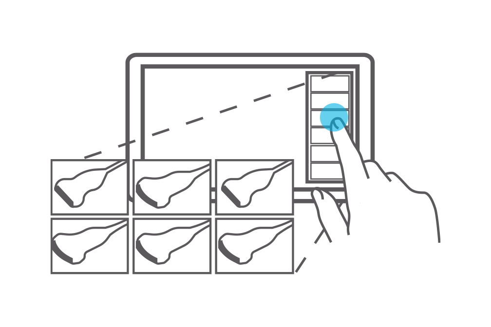 Samsung cV Ultrasound preset selection feature allowing single-click selection of transducer and preset combinations for streamlined cardiovascular imaging workflow